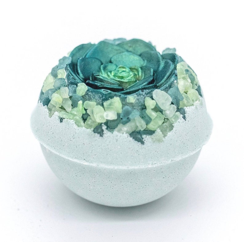 succulent bath bomb Artisan Vegan Green Succulent Bath Bomb – Berry Clean Soaps