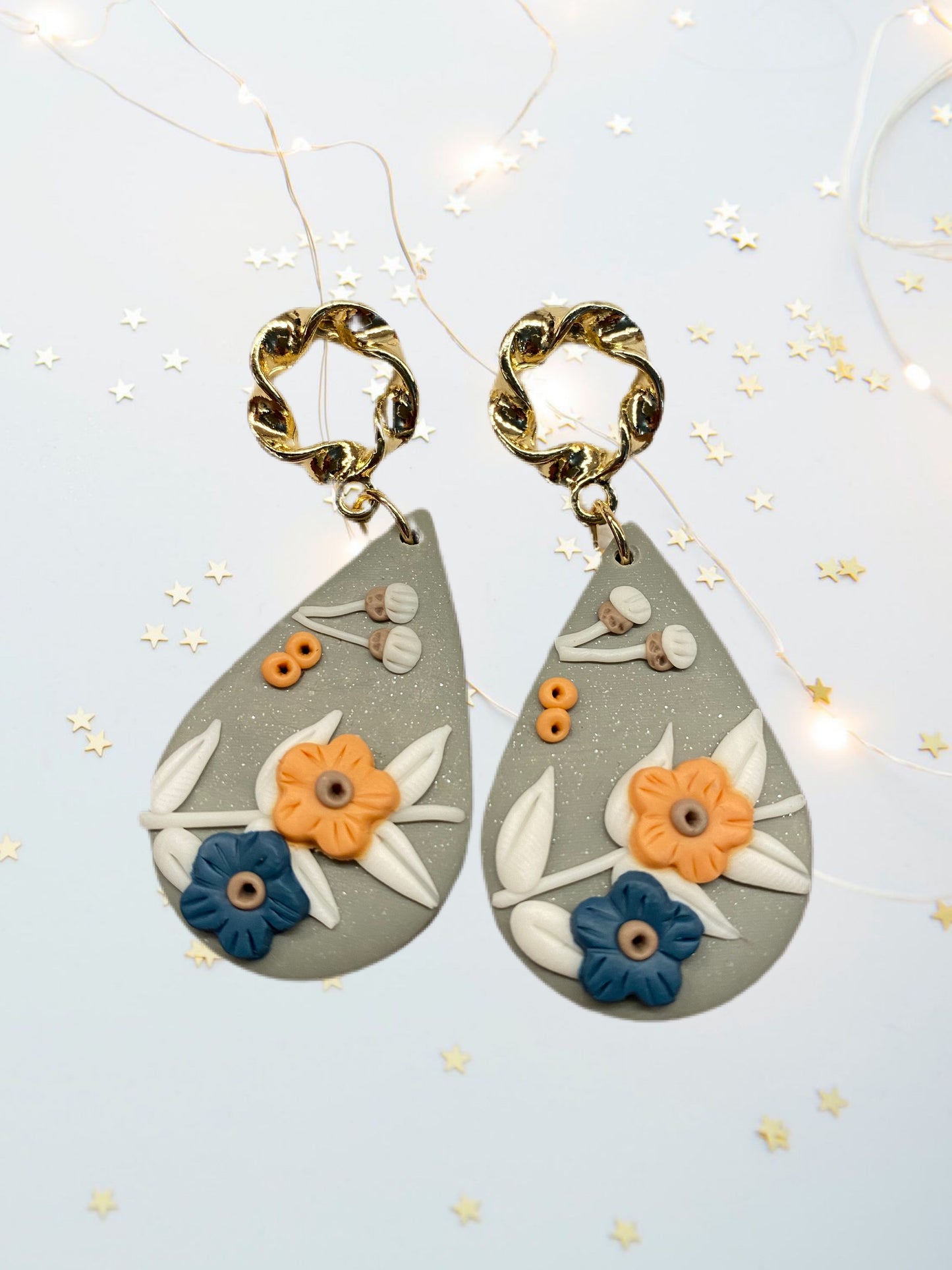 Floral Clay Earrings