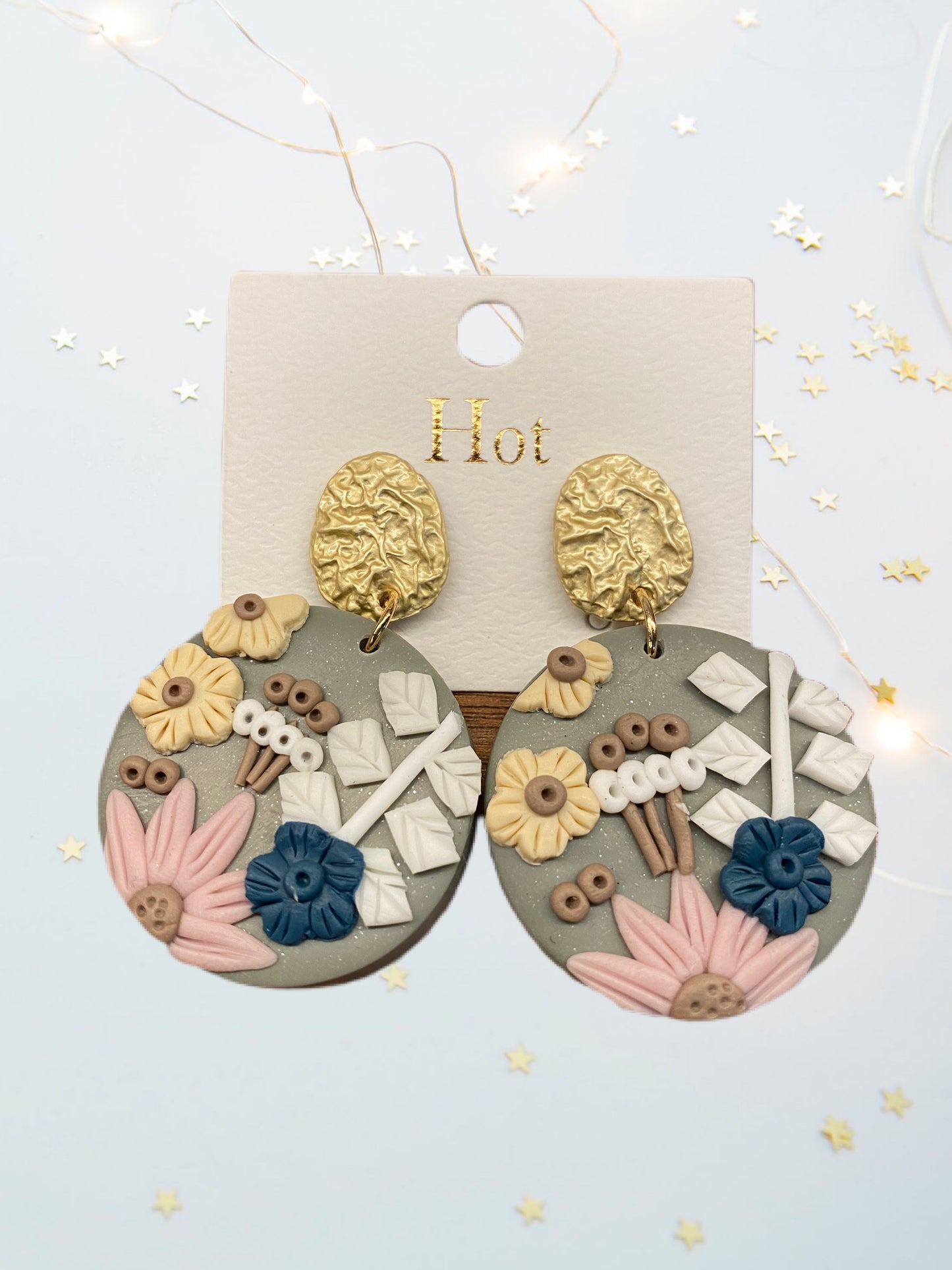 Floral Clay Earrings