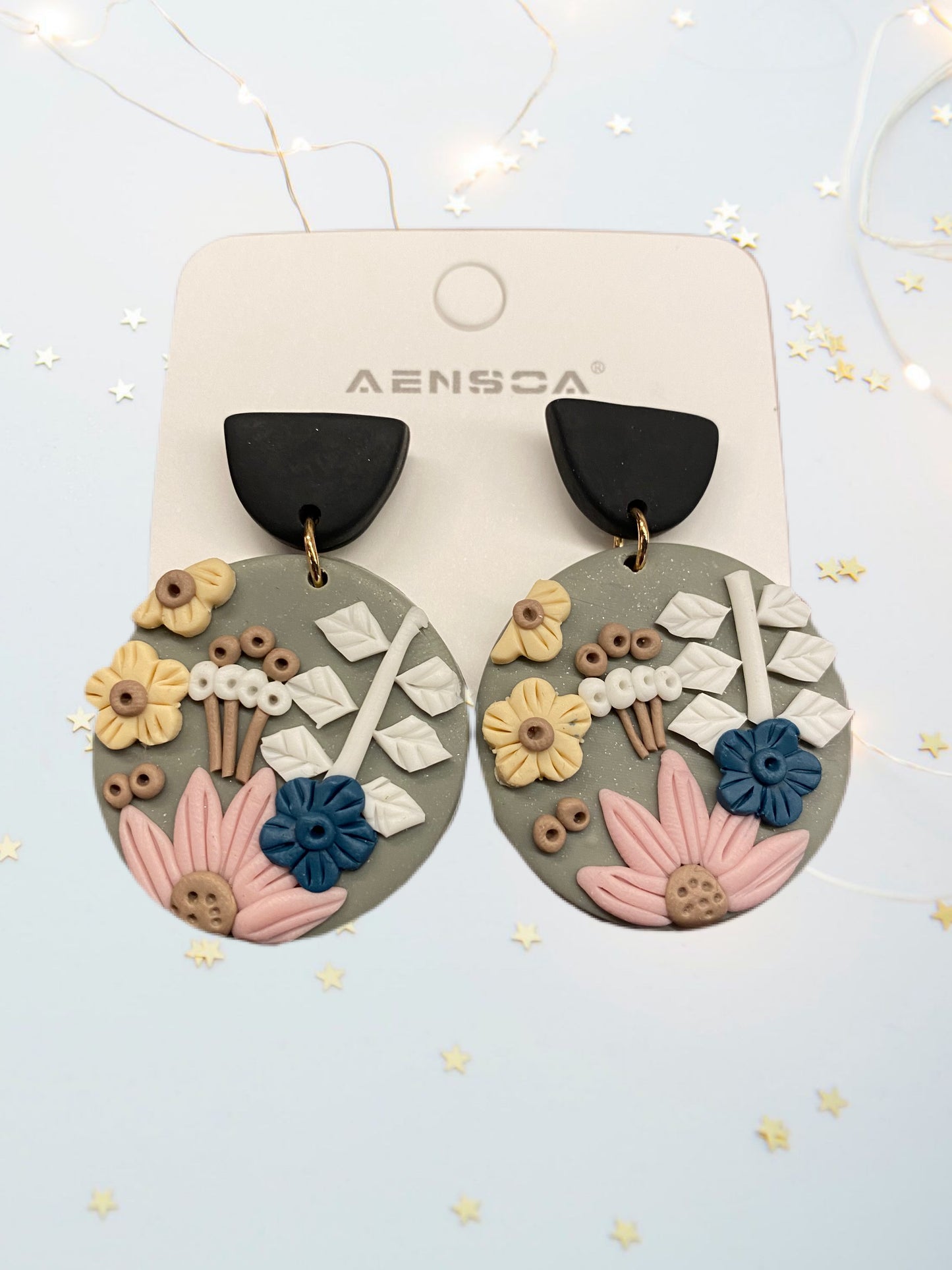 Floral Clay Earrings