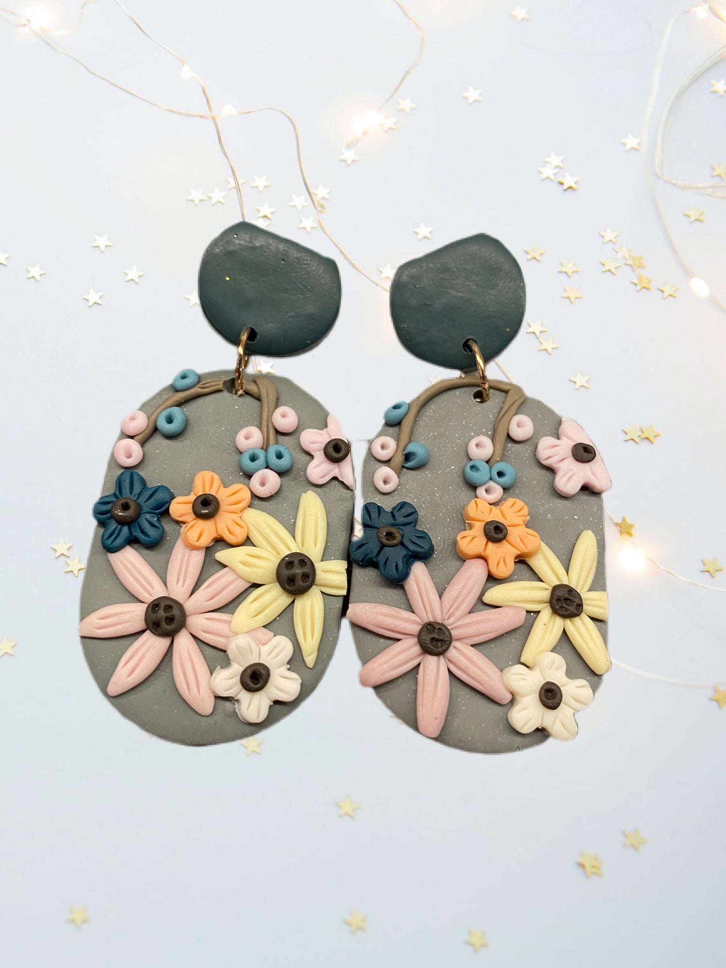 Floral Clay Earrings