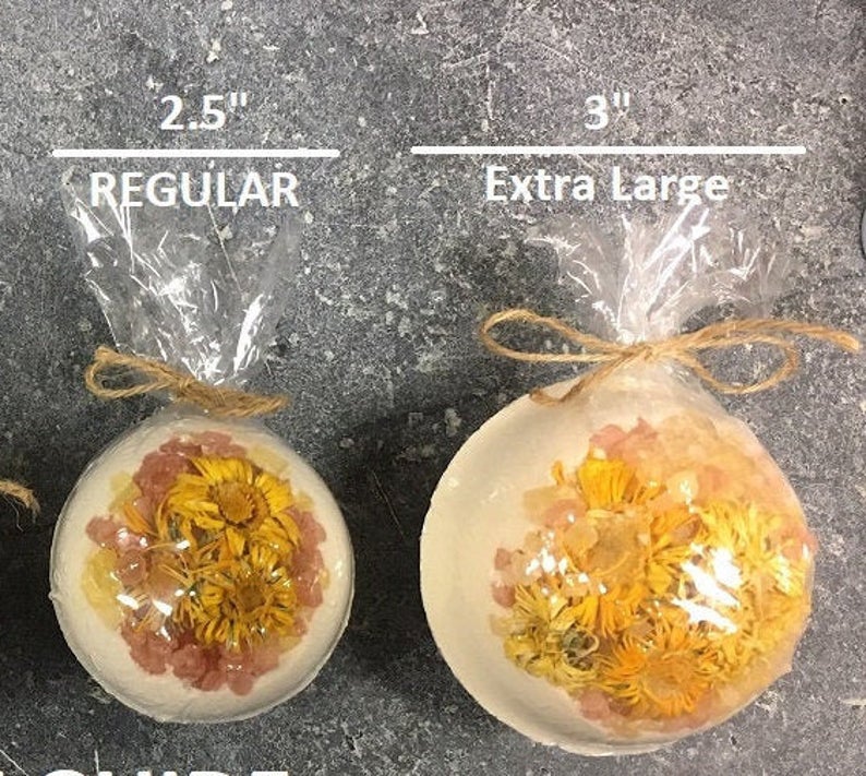 Artisan Organic Calendula Bath Bomb with Rose Petals